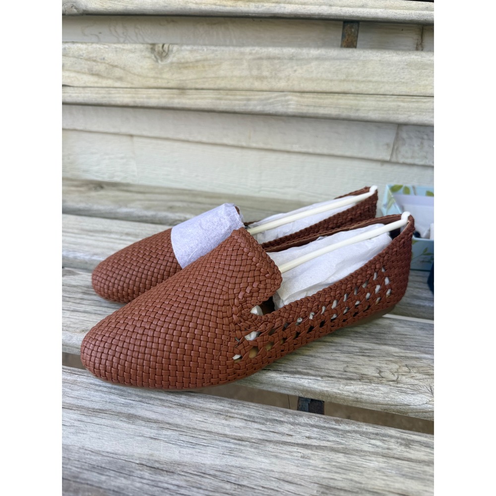 Birdies The Starling Cognac Woven Pointed Toe Flats Loafers Brown Women's Size 9